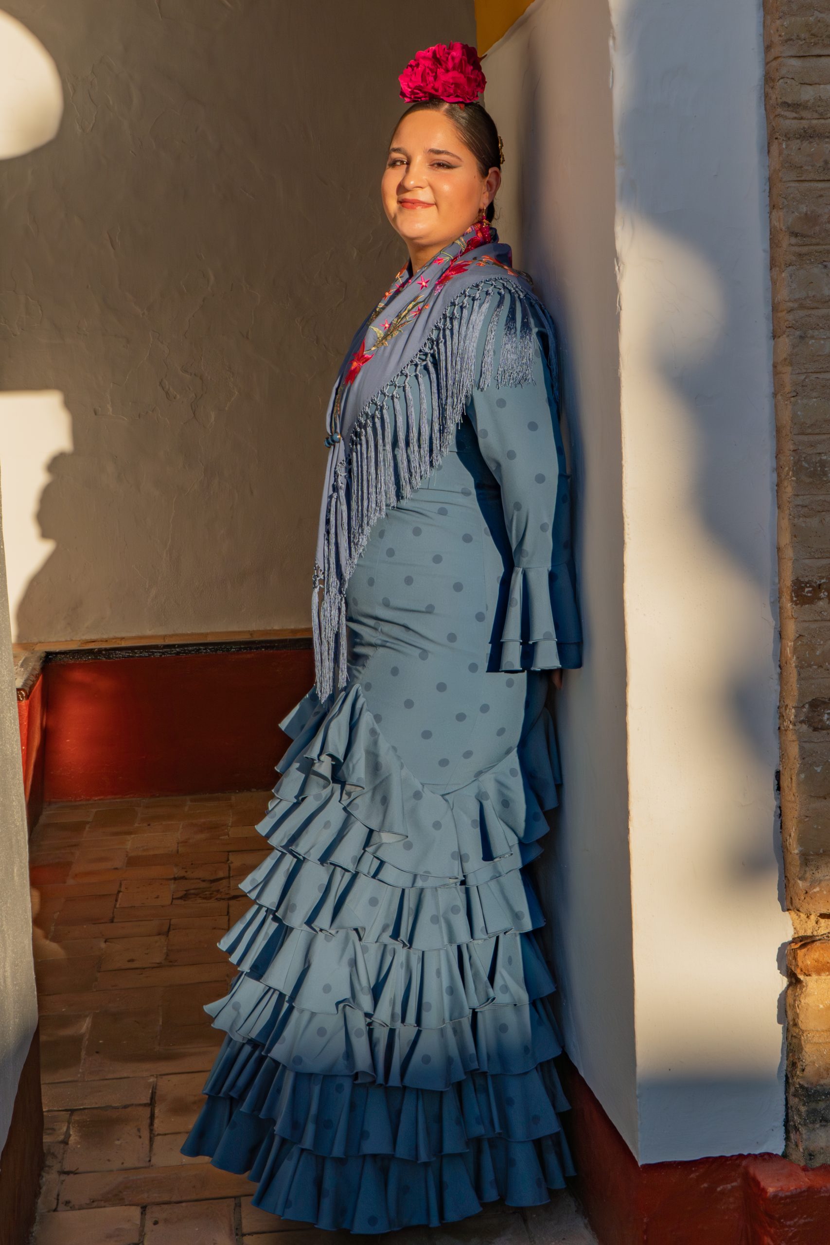 Flamencura curvys (132 de 174) Traje de gitana talla grande con corte favorecedor y ajuste entallado en cintura Ana Faura Tomares.