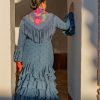 Detalle de confección artesanal en traje de flamenca Plus Size Ana Faura Sevilla.