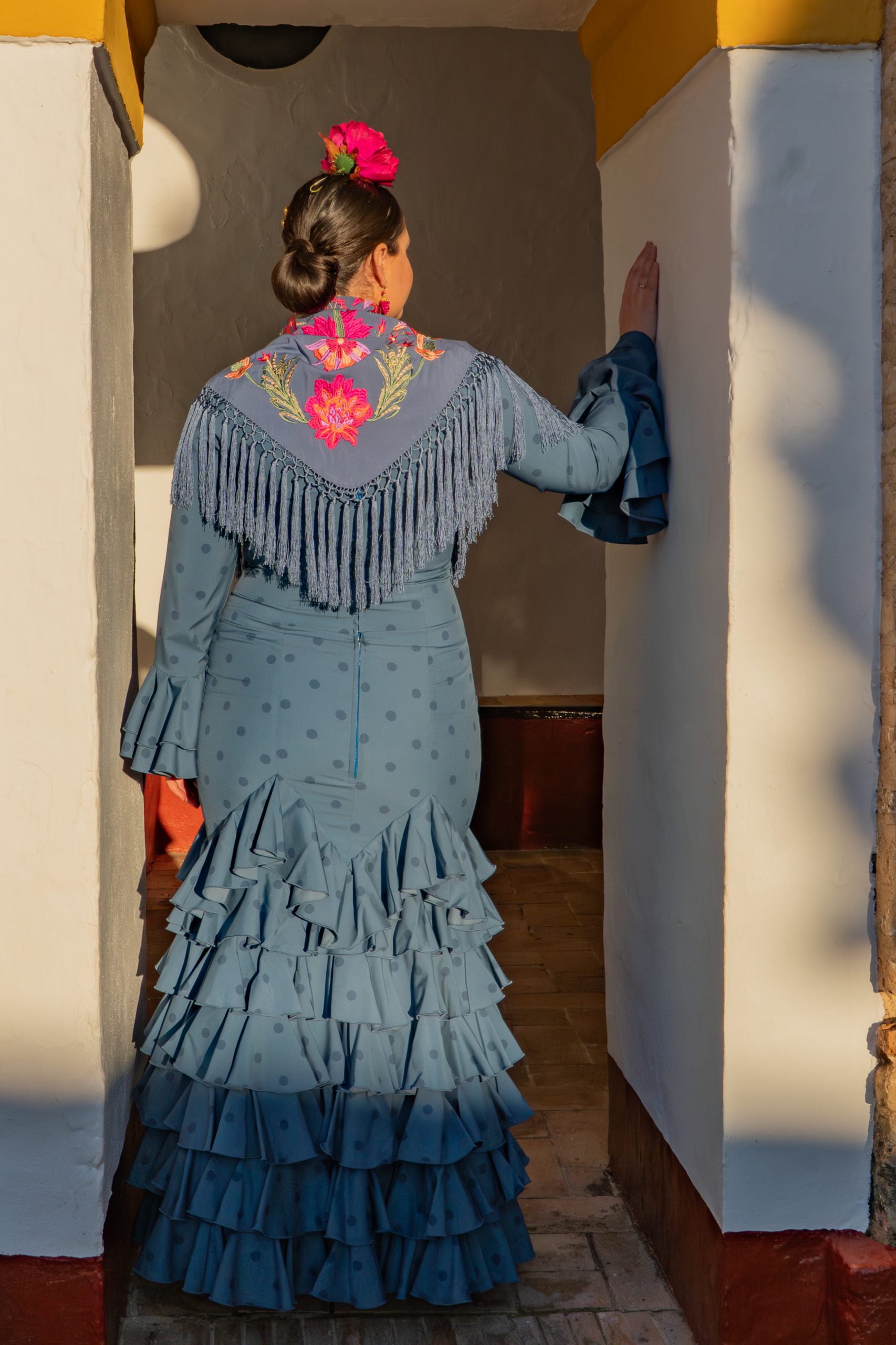 Flamencura curvys (133 de 174) Detalle de confección artesanal en traje de flamenca Plus Size Ana Faura Sevilla.