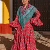 Vestido de flamenca para mujer curvy diseño exclusivo de Ana Faura colección Feria de Sevilla.