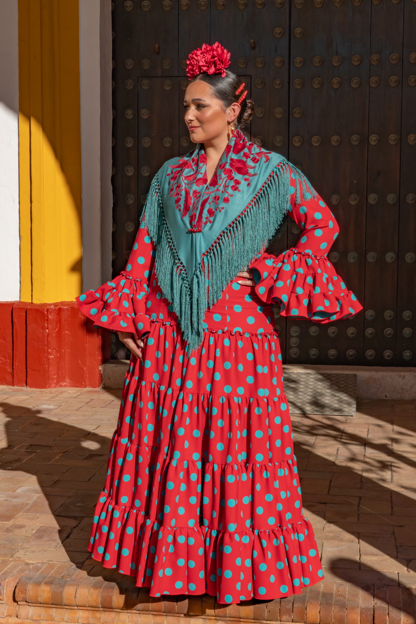 Flamencura curvys (36 de 174) Vestido de flamenca para mujer curvy diseño exclusivo de Ana Faura colección Feria de Sevilla.