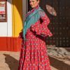 Traje de gitana talla grande con corte favorecedor y ajuste entallado en cintura Ana Faura Tomares.