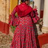 Traje de gitana talla grande con corte favorecedor y ajuste entallado en cintura Ana Faura Tomares.