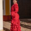 Traje de gitana talla grande con corte favorecedor y ajuste entallado en cintura Ana Faura Tomares.