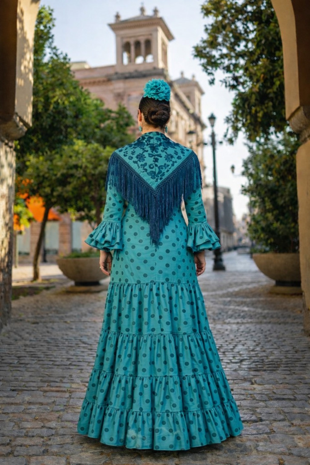 faa95f99-229b-400c-9179-7122cb37a151 Traje de gitana talla grande con corte favorecedor y ajuste entallado en cintura Ana Faura Tomares.