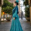 Vestido de flamenca para mujer curvy diseño exclusivo de Ana Faura colección Feria de Sevilla.