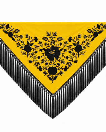Mantón Maestranza Mostaza y Azabache