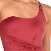 Bañador asimétrico un hombro Soft Control rojo intenso - Detalle del diseño - Ana Faura