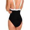 Bañador bicolor negro y blanco con escote V y tirantes multiposición - Fotografía de catálogo sin modelo - Ana Faura