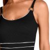 Bañador clásico soft control negro con bandas - Detalle del diseño - Ana Faura