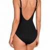Bañador clásico soft control negro con bandas - Vista de la espalda - Ana Faura