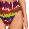 Bañador Copa B Estampado de Líneas Orgánicas Soft Control - Primer plano del tejido y textura - Ana Faura