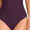 Bañador Copa C Deportivo Morado Oscuro Reductor - Primer plano del tejido y textura - Ana Faura