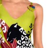 Bañador de escote V con Soft Control y estampado tropical multicolor - Detalle del diseño - Ana Faura