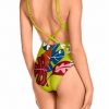 Bañador de escote V con Soft Control y estampado tropical multicolor - Vista de la espalda - Ana Faura