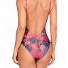 Bañador estampado étnico con control abdomen y escote profundo detrás - Vista de la espalda - Ana Faura