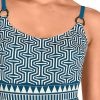 Bañador étnico geométrico Soft Control azul con espalda escotada - Detalle del diseño - Ana Faura