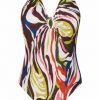 Bañador estampado geométrico con hebilla Soft Control vibrante - Fotografía de catálogo sin modelo - Ana Faura