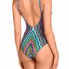 Bañador geométrico zigzag multicolor con escote V y copas B - Vista de la espalda - Ana Faura