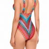 Bañador de Lurex Estampado Multicolor con Espalda Cerrada y Escote en V - Vista de la espalda - Ana Faura