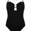 Bañador Negro Escote U con Sujeción Halter Copa B - Fotografía de catálogo sin modelo - Ana Faura