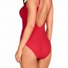 Bañador Rojo Modelador Escote V con Hebilla - Vista de la espalda - Ana Faura