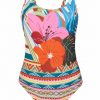Bañador Soft Control Estampado Étnico Floral Multicor con Copas B - Fotografía de catálogo sin modelo - Ana Faura