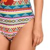 Bañador Soft Control Estampado Étnico Floral Multicor con Copas B - Primer plano del tejido y textura - Ana Faura