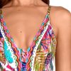 Bañador de una pieza tropical con escote V y escote en la espalda, Soft Control, Copa B - Detalle del diseño - Ana Faura