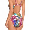 Bañador de una pieza tropical con escote V y escote en la espalda, Soft Control, Copa B - Vista de la espalda - Ana Faura