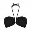Bikini Bandeau halter con aros y copa E negro - Vista frontal completa - Ana Faura