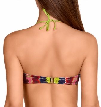 Bikini Bandeau Multicolor Estampado Tie-Dye - Detalle del diseño - Ana Faura
