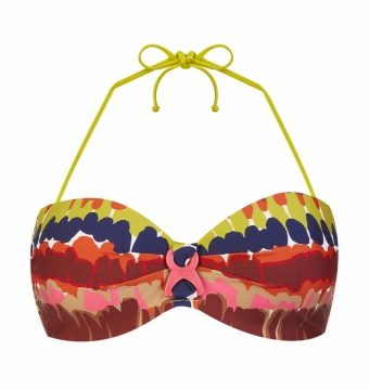Bikini Bandeau Multicolor Estampado Tie-Dye - Vista frontal completa - Ana Faura