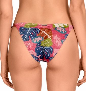 Bikini Estampado Tropical Metalizado con Braga de Lazos - Detalle del diseño - Ana Faura