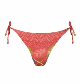 Bikini Estampado Tropical Metalizado con Braga de Lazos - Vista frontal completa - Ana Faura