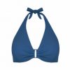 Bikini Halter con Aros Copa C Azul Intenso - Vista frontal completa - Ana Faura