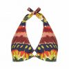 Bikini Halter con Aros y Braguita de Lazos Estampado Vibrante - Vista frontal completa - Ana Faura