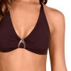 Bikini Halter Copa C Fruncido Dorado - Detalle del diseño - Ana Faura