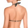 Bikini Halter con Lúrex Kaki y Hebilla Dorada - Detalle del diseño - Ana Faura