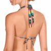 Sujetador de Bikini Halter Rayas Multicolor con Lúrex - Detalle del diseño - Ana Faura