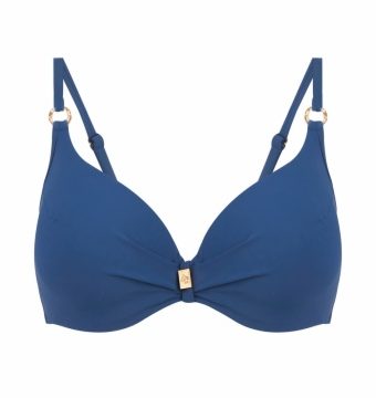Bikini de sujeción con aro azul cobalto - Vista frontal completa - Ana Faura
