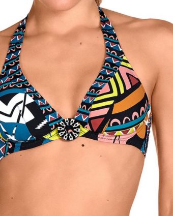 Bikini de sujeción con diseño tribal vibrante Copa C - Detalle del diseño - Ana Faura