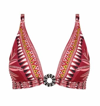 Bikini de Sujeción Étnico con Lazo Corredero y Copa C - Vista frontal completa - Ana Faura