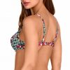 Bikini Top Geométrico con Aros y Copa B Blanco y Fucsia - Detalle del diseño - Ana Faura