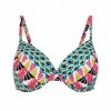 Bikini Top Geométrico con Aros y Copa B Blanco y Fucsia - Vista frontal completa - Ana Faura