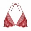 Parte de Arriba de Bikini Triángulo Copa B Étnico Rojo Terracota - Vista frontal completa - Ana Faura