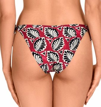 Braguita de bikini ajustable estampado botánico rojo - Detalle del diseño - Ana Faura
