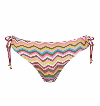 Braga de Bikini Lateral Ajustable Estampado Geométrico Multicolor - Vista frontal completa - Ana Faura