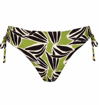 Braga de Bikini Clásica Regulable Estampado Botánico Verde - Vista frontal completa - Ana Faura