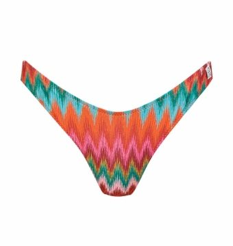 Braga de Bikini Brasileña Tiro Alto Lúrex Multicolor - Vista frontal completa - Ana Faura